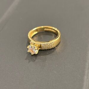 Gold Ring with Crystal Accent